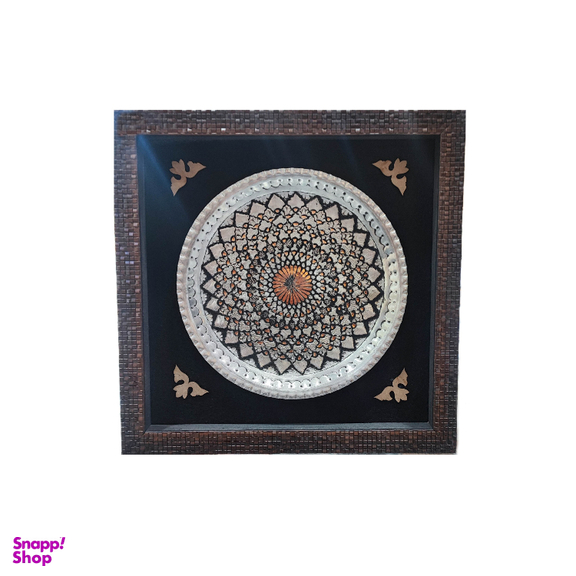 تابلو بشقاب قلم زنی طرح خورشیدی کد T1014