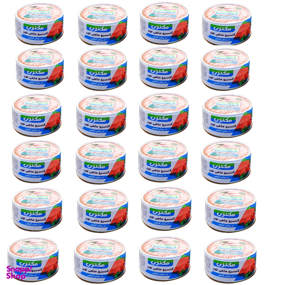 کنسرو ماهی تون در روغن گیاهی مکنزی وزن 180 گرم بسته 24 عددی