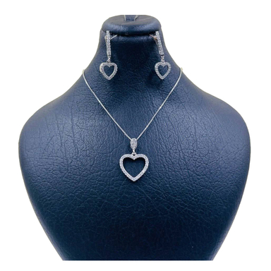 نیم ست نقره زنانه گیرا مدل قلب کد G987