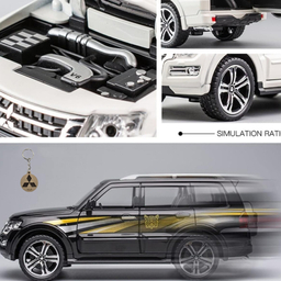 ماکت ماشین ناب سل مدل میتسوبیشی پاجرو فلزی موزیکال mitsubishi pajero به همراه جاسوییچی