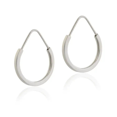 گوشواره طلا 18 عیار زنانه داریم مدل حلقه ای رنگ سفید