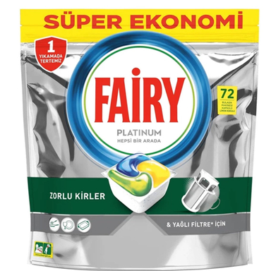 قرص ماشین ظرفشویی فیری مدل Platinum بسته 72 عددی