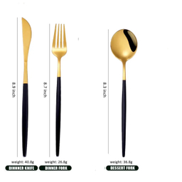 سرویس قاشق و چنگال 18 پارچه رویال گلد مدل 2024