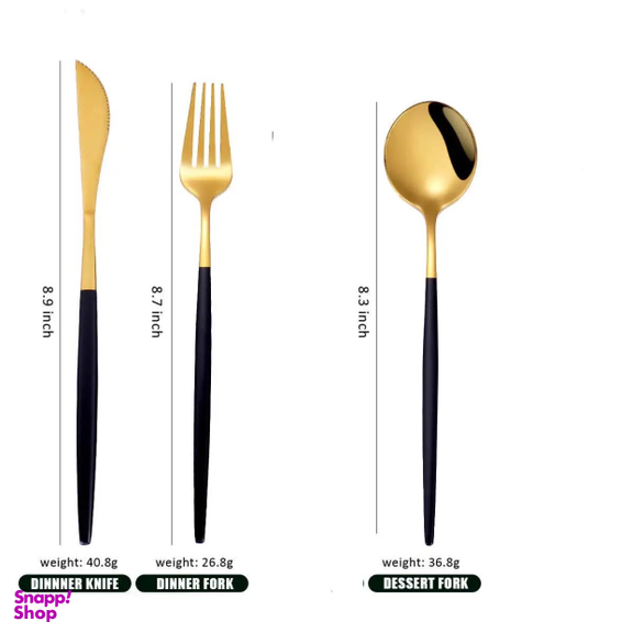 سرویس قاشق و چنگال 18 پارچه رویال گلد مدل 2024