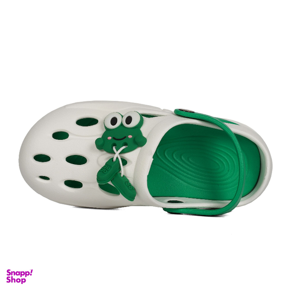 صندل پسرانه شیما مدل کراکس frog رنگ سفید سبز