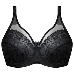 ست شورت و سوتین زنانه شاندرمن مدل فنردار گیپور گلدار کد 5080-2464-04 رنگ مشکی