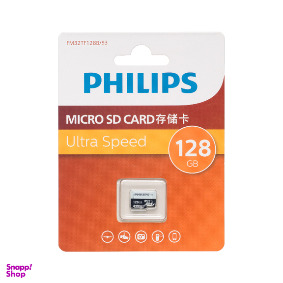 کارت حافظه MicroSDHC فیلیپس مدل A1-V30 کلاس 10 استاندارد UHS-I U3 سرعت 80MBps ظرفیت 128 گیگابایت