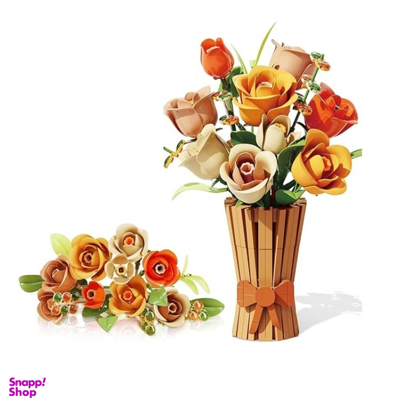 لگو گل رز کد mj13066 به همراه گلدان