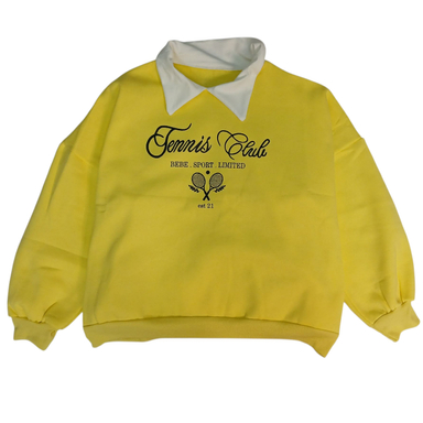 دورس یقه شکاری زنانه مدل TENNIS کد 7 رنگ زرد