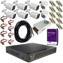 پک سیستم امنیتی دوربین مداربسته رایمون مدل 5 مگاپیکسل کد RP-5M-HI8C-02 مجموعه 38 عددی