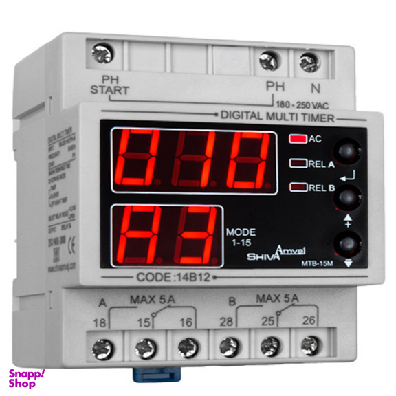 مولتی تایمر دیجیتال شیوا امواج مدل MTB-15M کد 14B12 بسته 10 عددی