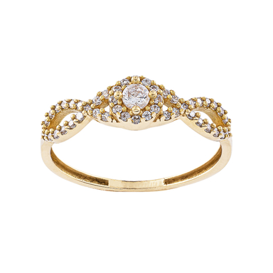 انگشتر طلا 18 عیار زنانه جواهری سون کد 2474