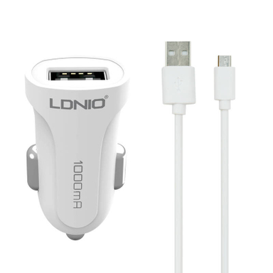 شارژر فندکی الدینیو مدل L-C17 به همراه کابل تبدیل microUSB