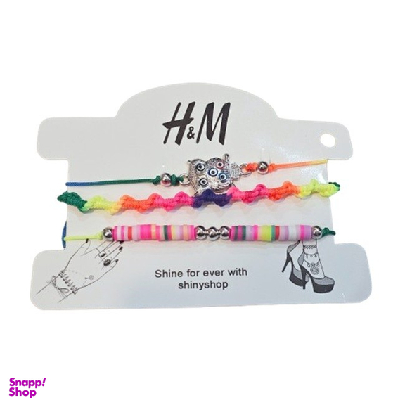 دستبند دخترانه طرح H&M کد 76 مجموعه 3 عددی