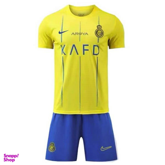 ست تیشرت و شلوارک ورزشی مردانه مدل النصر عربستان Home 2024