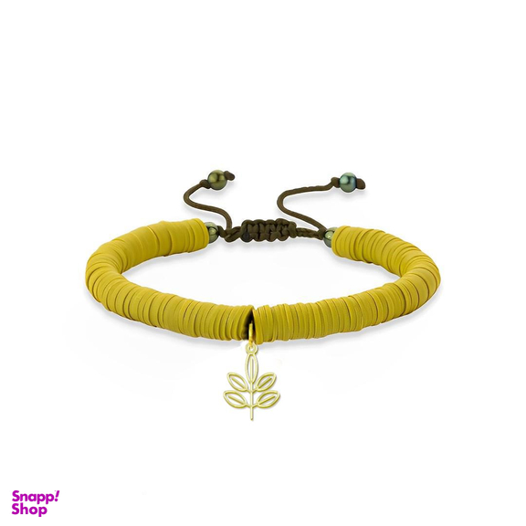 دستبند طلا 18 عیار زنانه مدوپد طرح برگ کد DM15862