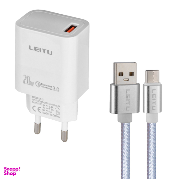 شارژر دیواری لیتو مدل LH-12 به همراه کابل USB-Type C