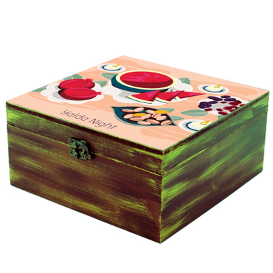 جعبه هدیه چوبی مدل یلدای ایرانی کد WB29y