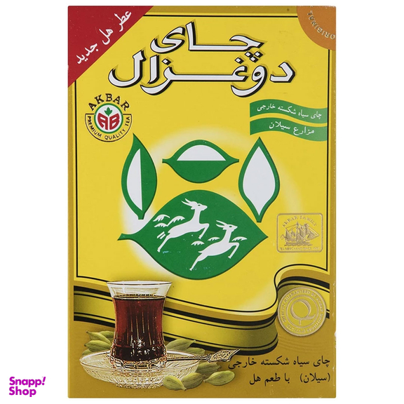 چای دو غزال با طعم هل وزن 500 گرم