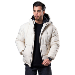 کاپشن مردانه مدل باکسی کد 2 رنگ استخوانی