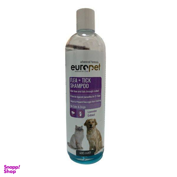 شامپو ضد کک و کنه سگ و گربه یورو پت کد q40 حجم 400 میلی لیتر