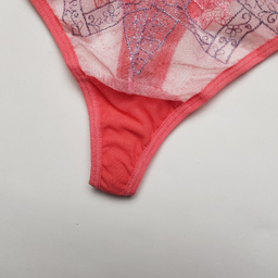 ست شورت و سوتین زنانه برتا مدل توری کد 2420M رنگ صورتی