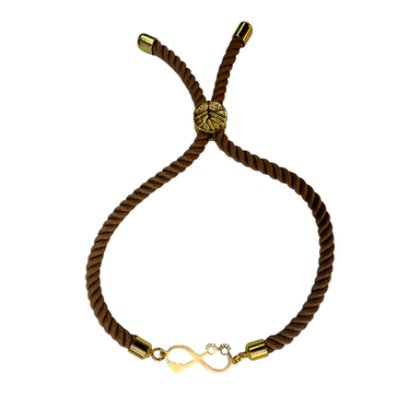 دستبند طلا 18 عیار زنانه پانسی طرح پنجه گربه و بینهایت کد Da5187