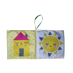 بازی آموزشی انتشارات ماه کوچولو مدل کتاب پارچه ای سوت دار اولین کتاب رنگی نی نی کد 03