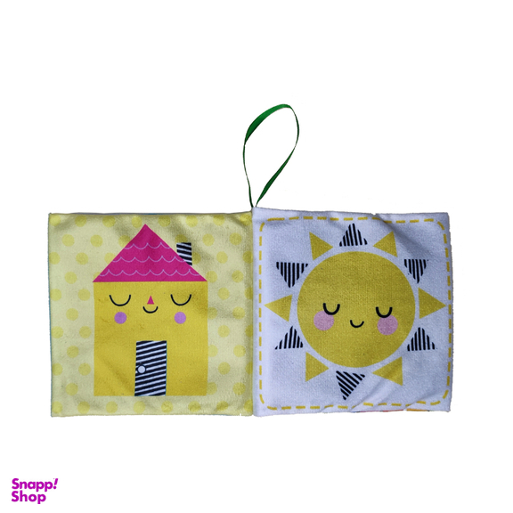 بازی آموزشی انتشارات ماه کوچولو مدل کتاب پارچه ای سوت دار اولین کتاب رنگی نی نی کد 03