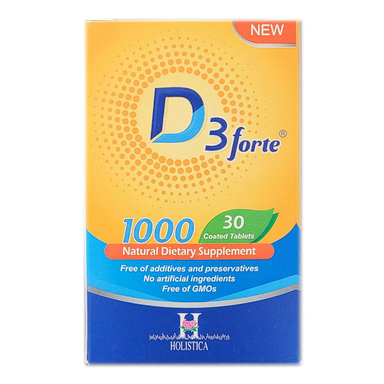قرص ویتامین D3 فورت 1000 واحد هولیستیکا بسته 30 عددی