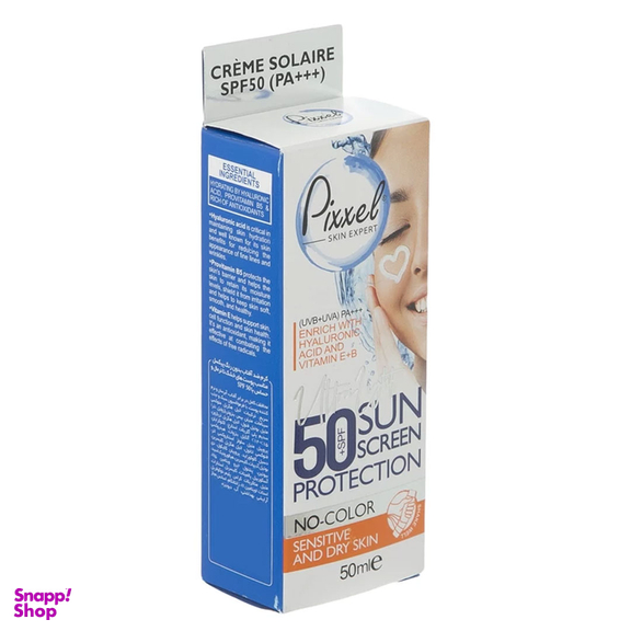 کرم ضد آفتاب بدون رنگ پیکسل مدل Sensitive And Dry Skin حجم 50 میلی لیتر