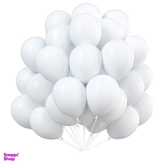 بادکنک 100 عددی رنگ سفید