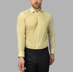 پیراهن آستین بلند مردانه آیکت مدل فلورا آکسفورد کد 118 رنگ خردلی