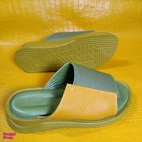 دمپایی روفرشی زنانه مدل آفتاب رنگ سبز زرد