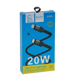 کابل دیتا 20 وات Type-C به Lightning دنمن مدل D59L طول 1 متر