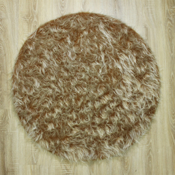 فرش ماشینی شاران هوم طرح خز پرز بلند فانتزی مدل اسفنج دار زمینه نسکافه ای