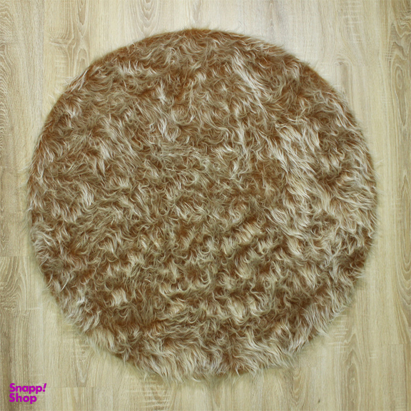 فرش ماشینی شاران هوم طرح خز پرز بلند فانتزی مدل اسفنج دار زمینه نسکافه ای