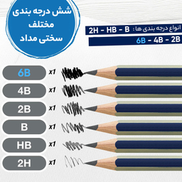 مداد طراحی فابر کاستل مدل گلد فابر با درجه سختی نوک 6B