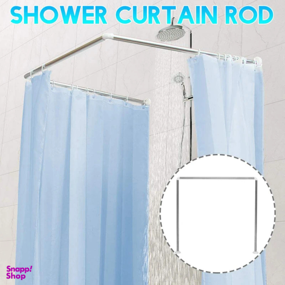 میله پرده حمام پیسو مدل U سایز 90×90 سانتی متر