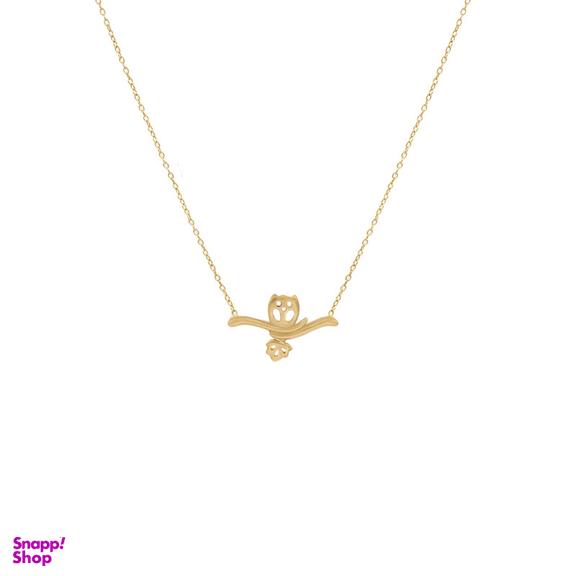 گردنبند طلا 18 عیار زنانه گلد گالری لیبرا طرح حلقه ای فلامینگو مدل جغد