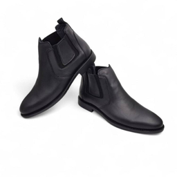 نیم بوت مردانه چرم ریباری مدل Z23 رنگ مشکی