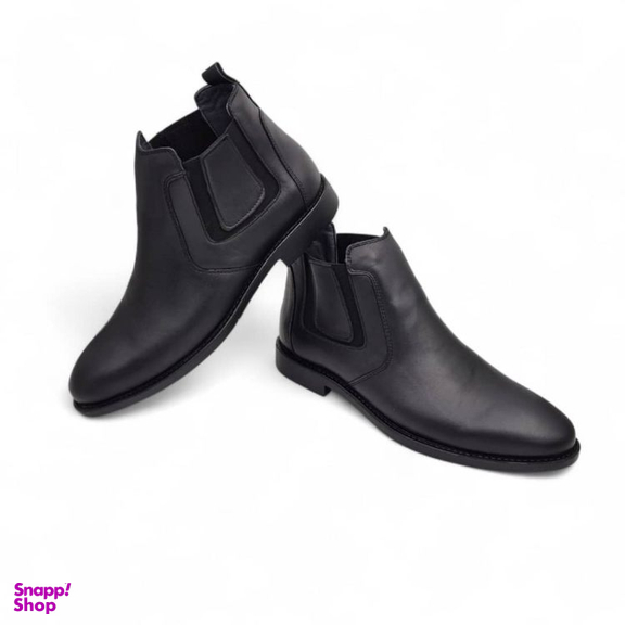 نیم بوت مردانه چرم ریباری مدل Z23 رنگ مشکی