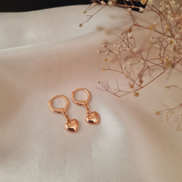 گوشواره زنانه ژوپینگ مدل حلقه ای قلب قلبی