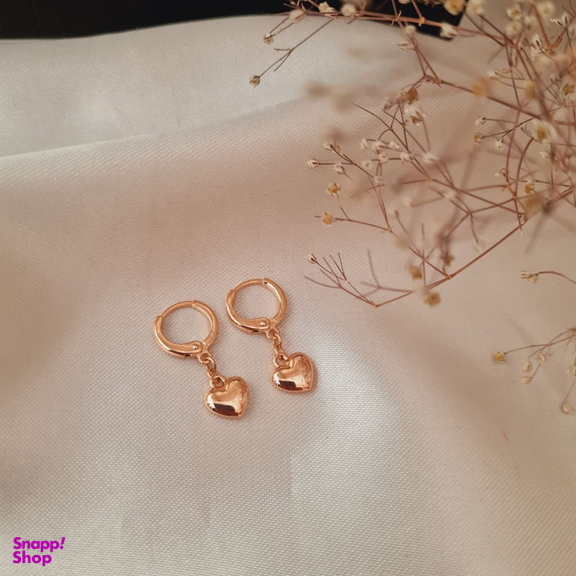 گوشواره زنانه ژوپینگ مدل حلقه ای قلب قلبی