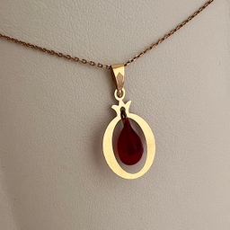 آویز گردنبند طلا 18 عیار زنانه مدل انار یلدا کد 00343