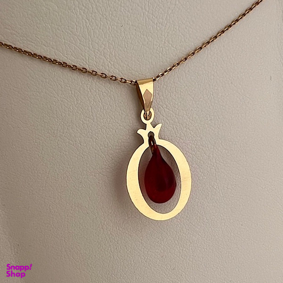 آویز گردنبند طلا 18 عیار زنانه مدل انار یلدا کد 00343