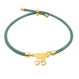 دستبند طلا 18 عیار زنانه طرح کالسکه کد 4196