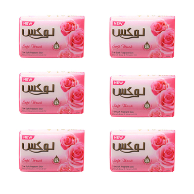 صابون رز فرانسوی و روغن بادام لوکس مدل Soft Touch وزن ۹۰ گرم بسته 6 عددی