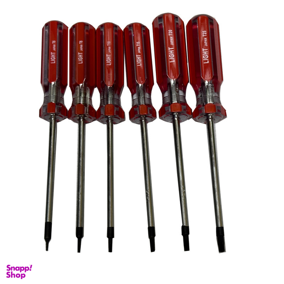 پیچ گوشتی لایت مدل SMT-LIGHT-JAPAN--T6-T25-6cs بسته 6 عددی