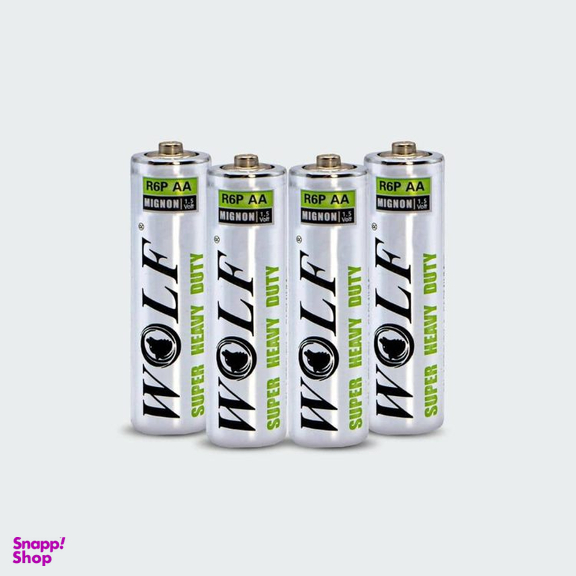 باتری قلمی ولف مدل کارتی Heavy Duty AA بسته 4 عددی